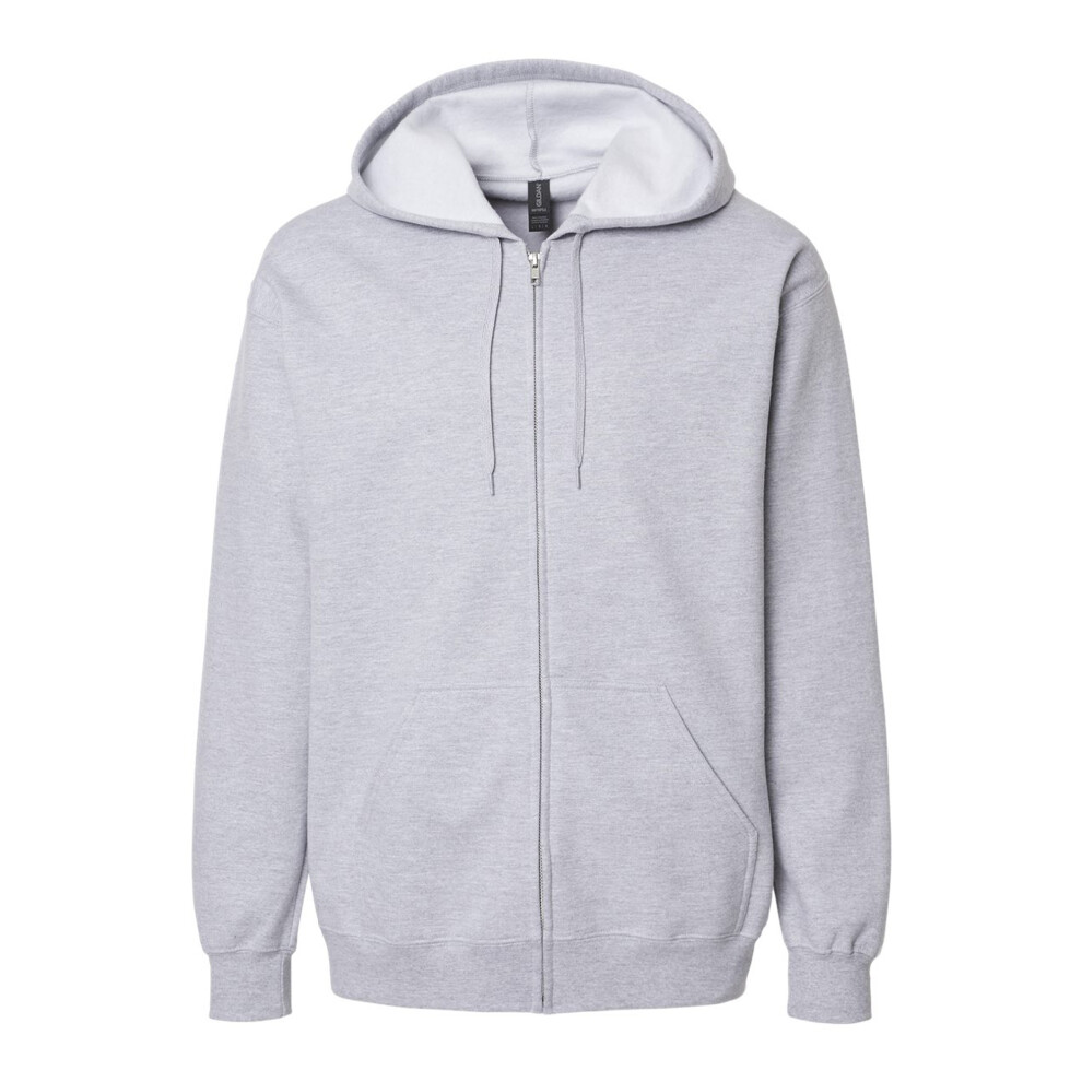 Gildan (4Xl, Sports Grey) Mens Softstyle Fleece Midweight Full Zip Hoodie
