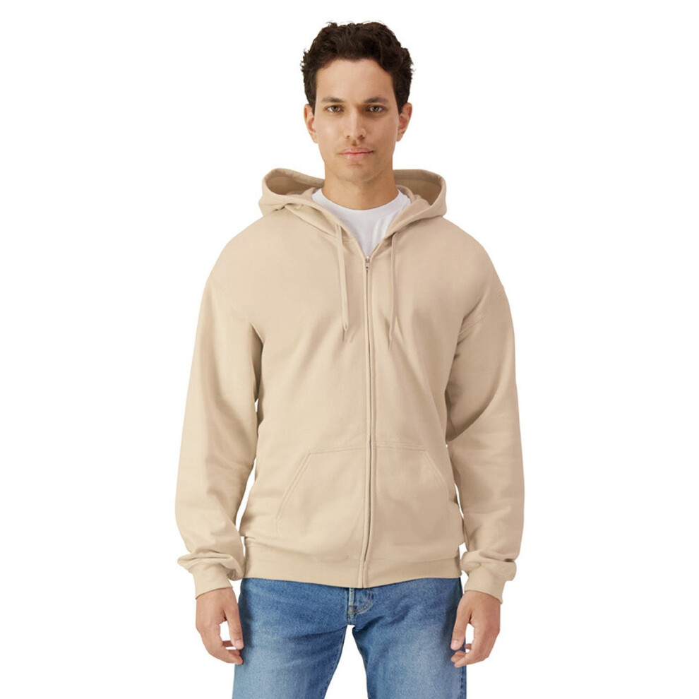 Gildan (4Xl, Sand) Mens Softstyle Fleece Midweight Full Zip Hoodie
