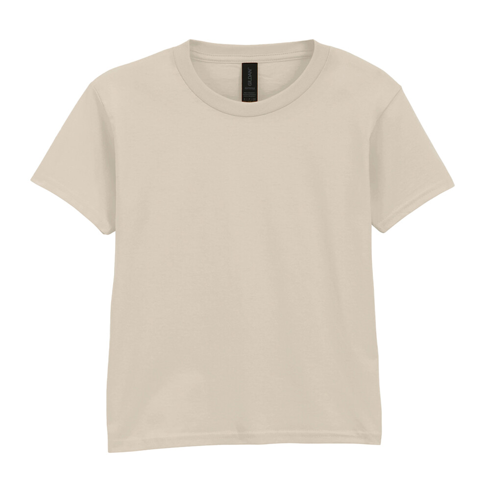 Gildan (3-4 Years, Sand) Childrens/Kids Softstyle Plain T-Shirt