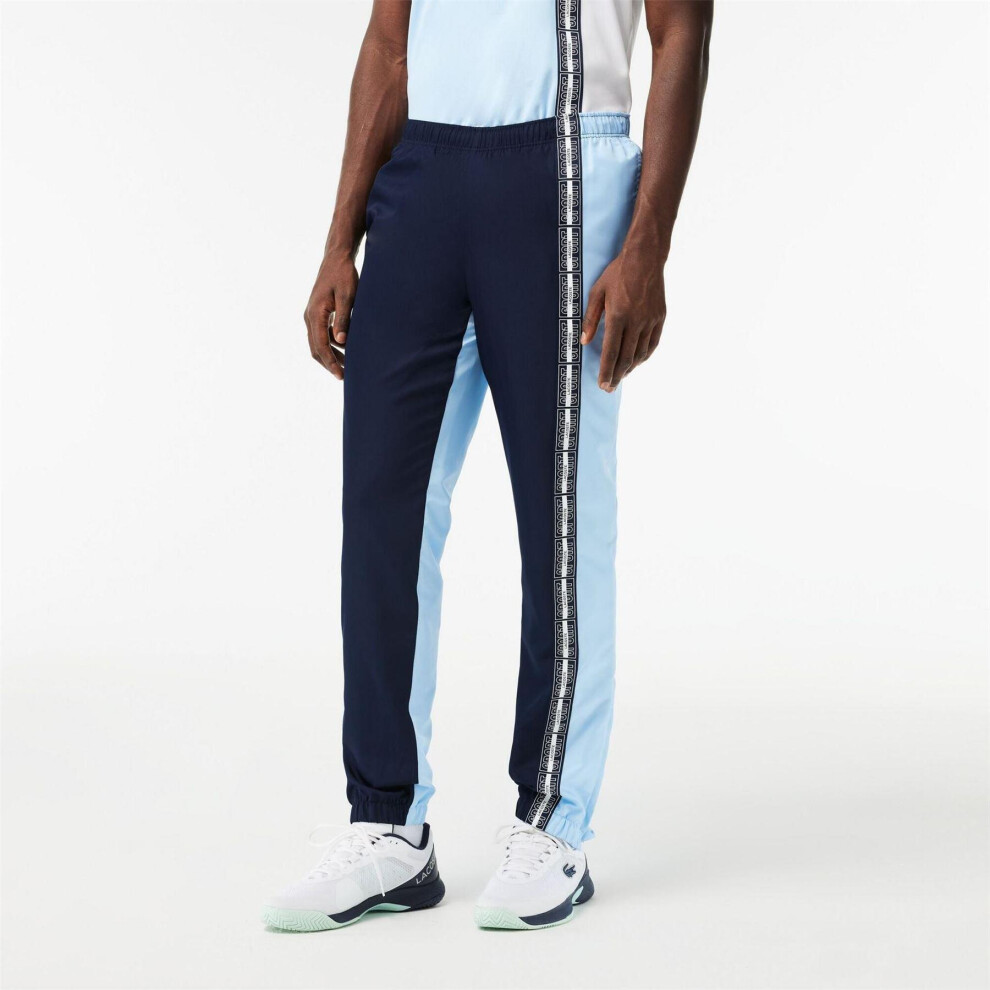 Lacoste (S R, Navy Blue) Mens Colour Block Slim Tracksuit Bottoms