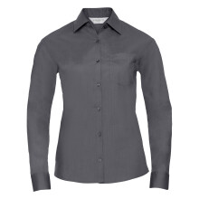 (M, Convoy Grey) Russell Collection Ladies/Womens Long Sleeve Shirt