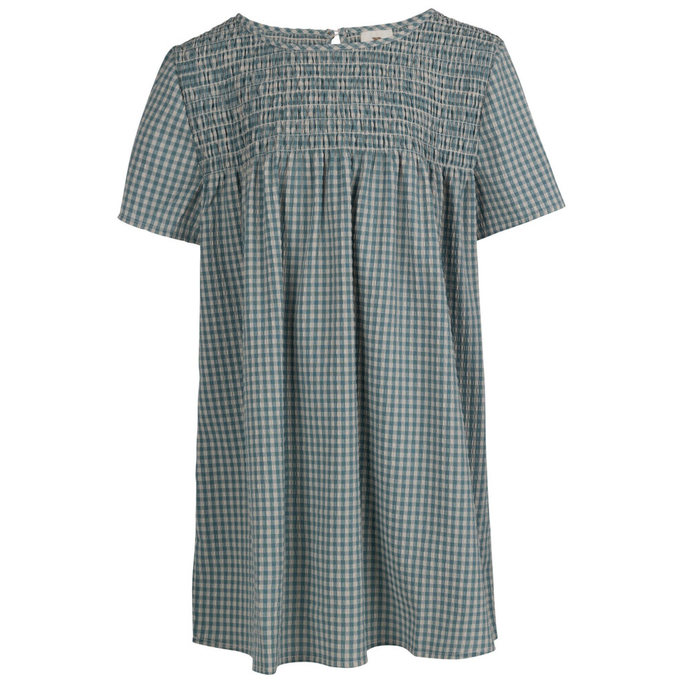 Trespass Women's Candice Gingham Smock Top in Blue | Size: Medium - Image 2