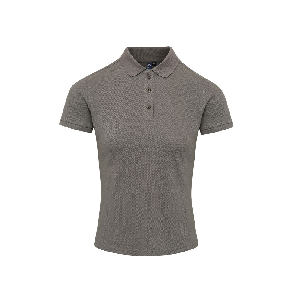 Premier (Xs, Dark Grey) Womens/Ladies Coolchecker Plus Piqu Polo With Coolplus