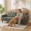 Homcom HOMCOM 3 Seater Sofa with Button Tufting Wood Legs, Green 7
