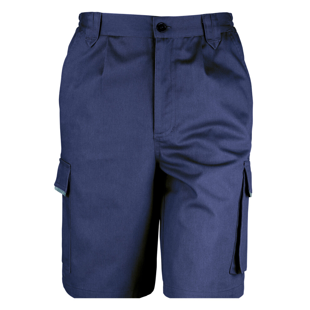 (L, Navy) Work-Guard By Result Mens Action Cargo Shorts