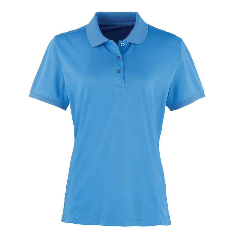 Premier Women's Baby Blue Coolchecker Pique Polo Shirt In | Size: 18 - Image 2