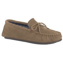 (13 UK, Taupe) Mokkers Mens Bruce Real Suede Moccasin Slippers