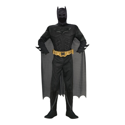 Batman (XL, Black) Batman Mens Deluxe Costume