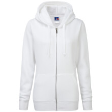 (S, White) Russell Ladies Premium Authentic Zipped Hoodie (3-Layer Fabric)