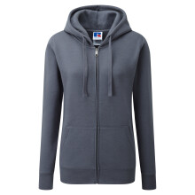 (L, Convoy Grey) Russell Ladies Premium Authentic Zipped Hoodie (3-Layer Fabric)