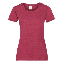(XS, Vintage Heather Red) Fruit Of The Loom Ladies/Womens Lady-Fit Valueweight Short Sleeve T-Shirt