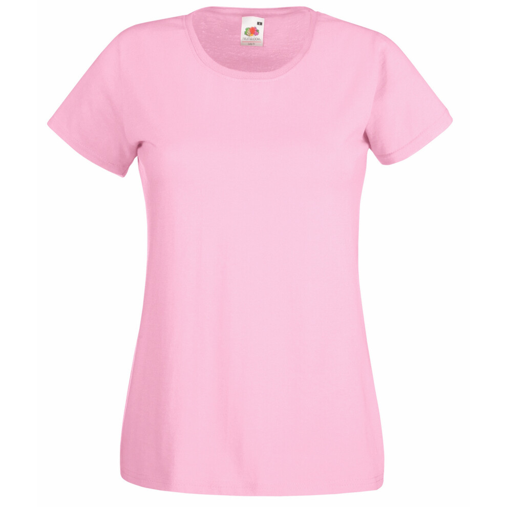 Fruit Of The Loom (S, Light Pink) Ladies/Womens Lady-Fit Valueweight Short Sleeve T-Shirt