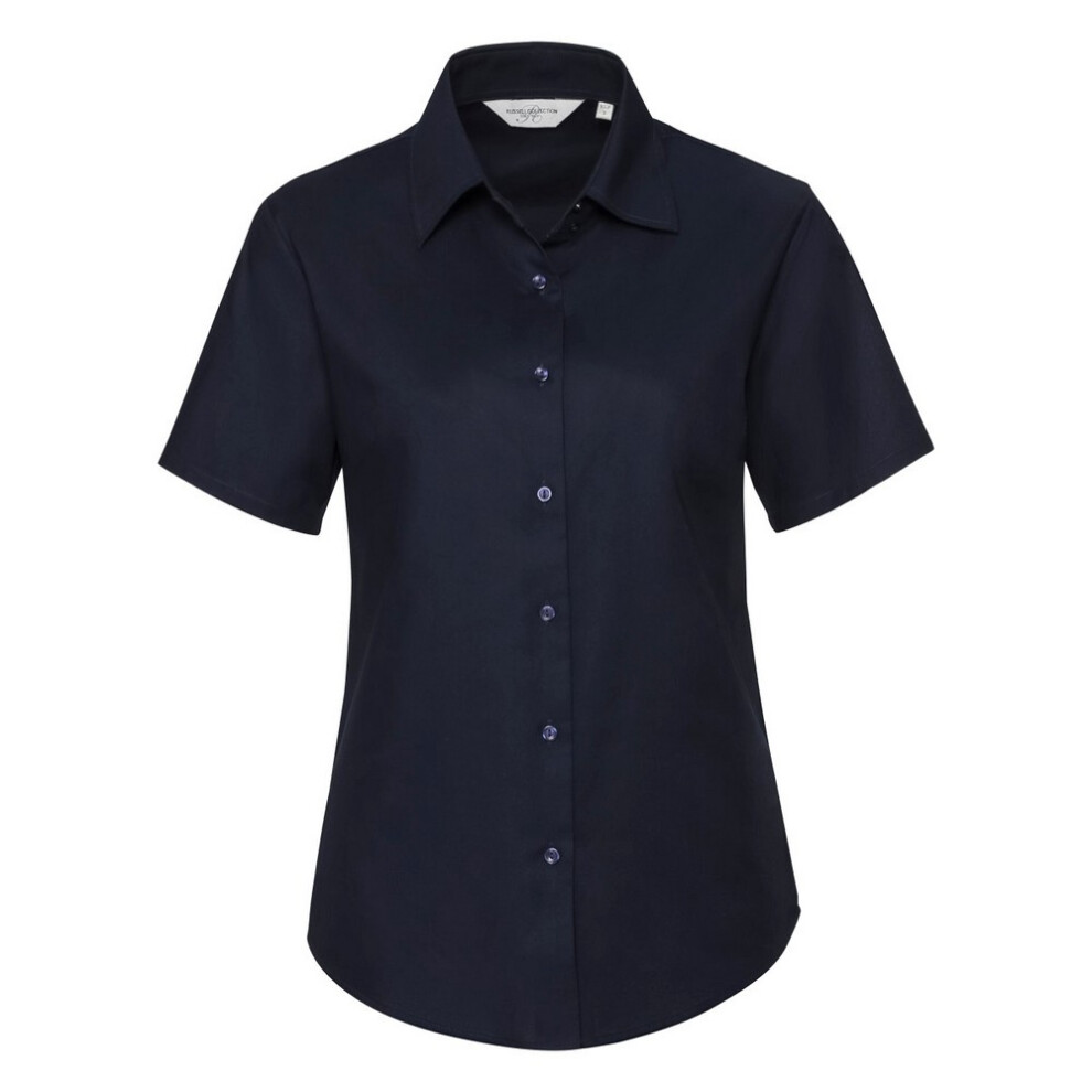 Russell (5Xl, Bright Navy) Collection Ladies/Womens Short Sleeve Easy Care Oxford Shirt