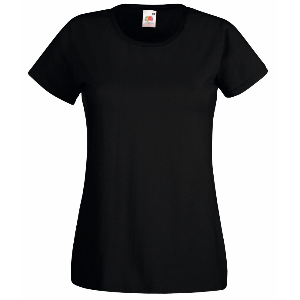 Fruit Of The Loom (2Xl, Black) Ladies/Womens Lady-Fit Valueweight Short Sleeve T-Shirt