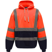 (3XL, Hi Visibility Orange/Admiral Navy) Yoko Mens Hi Vis Reflective Hoodie