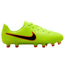 (1 UK, Volt/Crimson Red) Nike Childrens/Kids Tiempo Legend 10 Firm Ground Football Boots