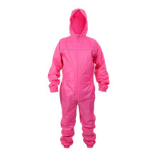 (Raspberry, XS) Dry Kids Adults All In One Waterproof Rainsuit | Unisex Hooded Rain Overall | XS to 2XL