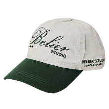 (One Size, White/Green) Belier Cotton Baseball Cap
