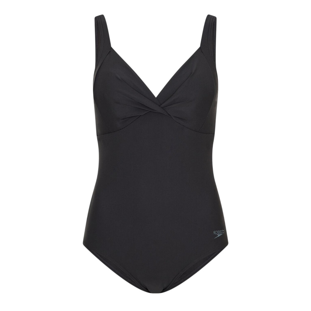Speedo (12 Uk, Black) Womens/Ladies Swimming One Piece Swimsuit