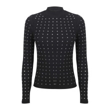 (18 UK, Black) Biba Womens/Ladies Diamante Ribbed Track Top