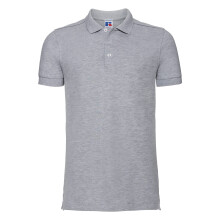 (M, Light Oxford) Russell Mens Stretch Short Sleeve Polo Shirt