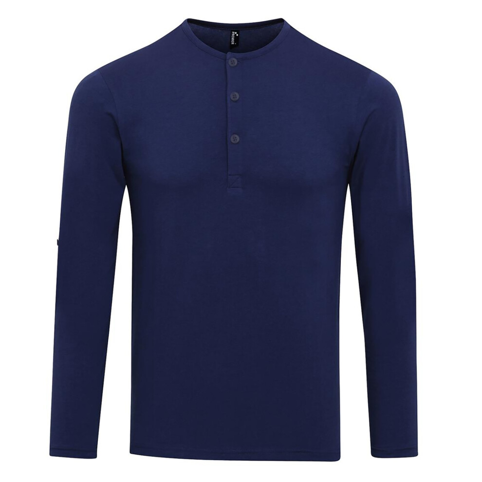 Premier (2Xl, Indigo) Mens Long John Roll Sleeve Tee