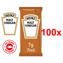 (Heinz Malt Vinegar Sauce, 100) Heinz Assorted Sauce Sachets -Salad, Ketchup, Mayo