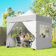 Outsunny 3 x 3 m Heavy Duty Pop Up Gazebo with Sides, UPF50+ Marquee Gazebo