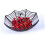 A black spider web-shaped plastic fruit and candy basket for Halloween, a table party decoration. 3