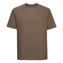(S, Mocha) Russell Mens Classic Ringspun Cotton T-Shirt