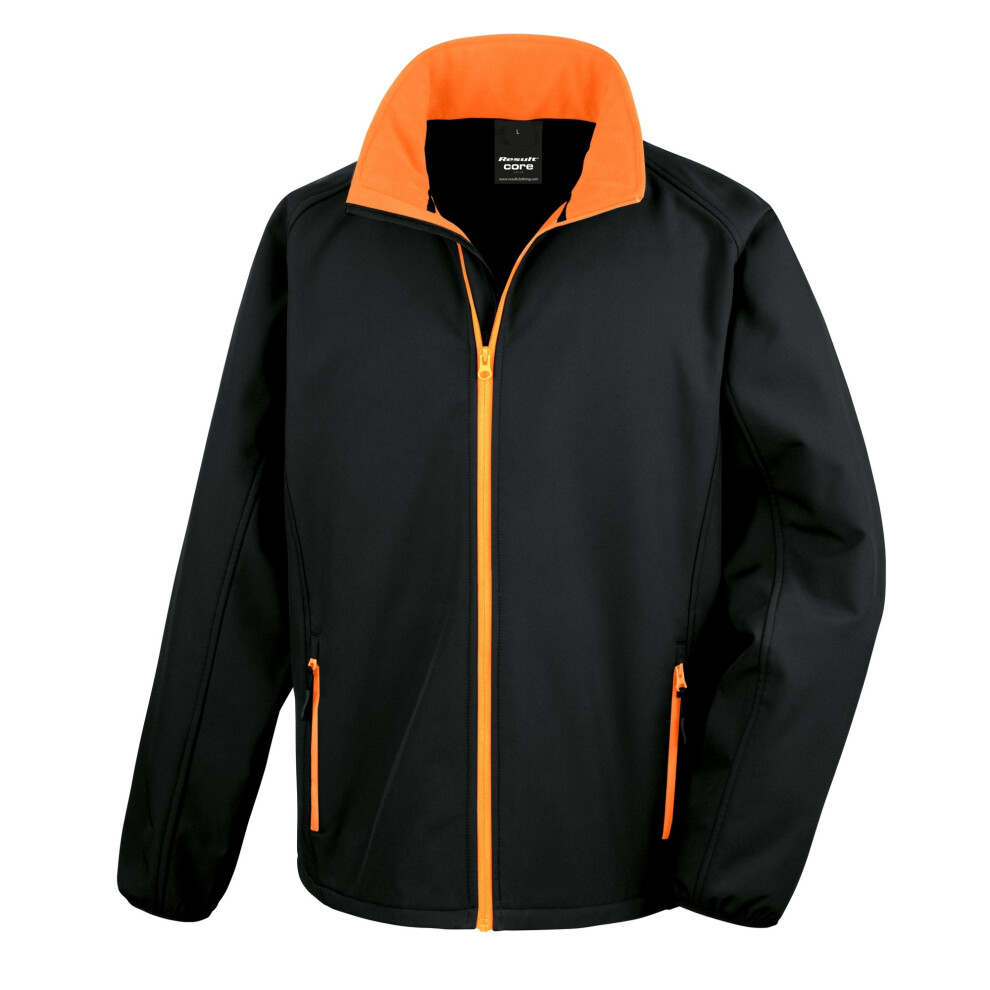 Result (4Xl, Black / Orange) Mens Core Printable Softshell Jacket