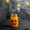 Vier Halloween-Strohhüte, zwei Modelle, weiß 5