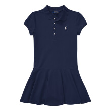 (6 Years, Navy Blue) Ralph Lauren Girls Pique Fitted Polo Shirt Dress