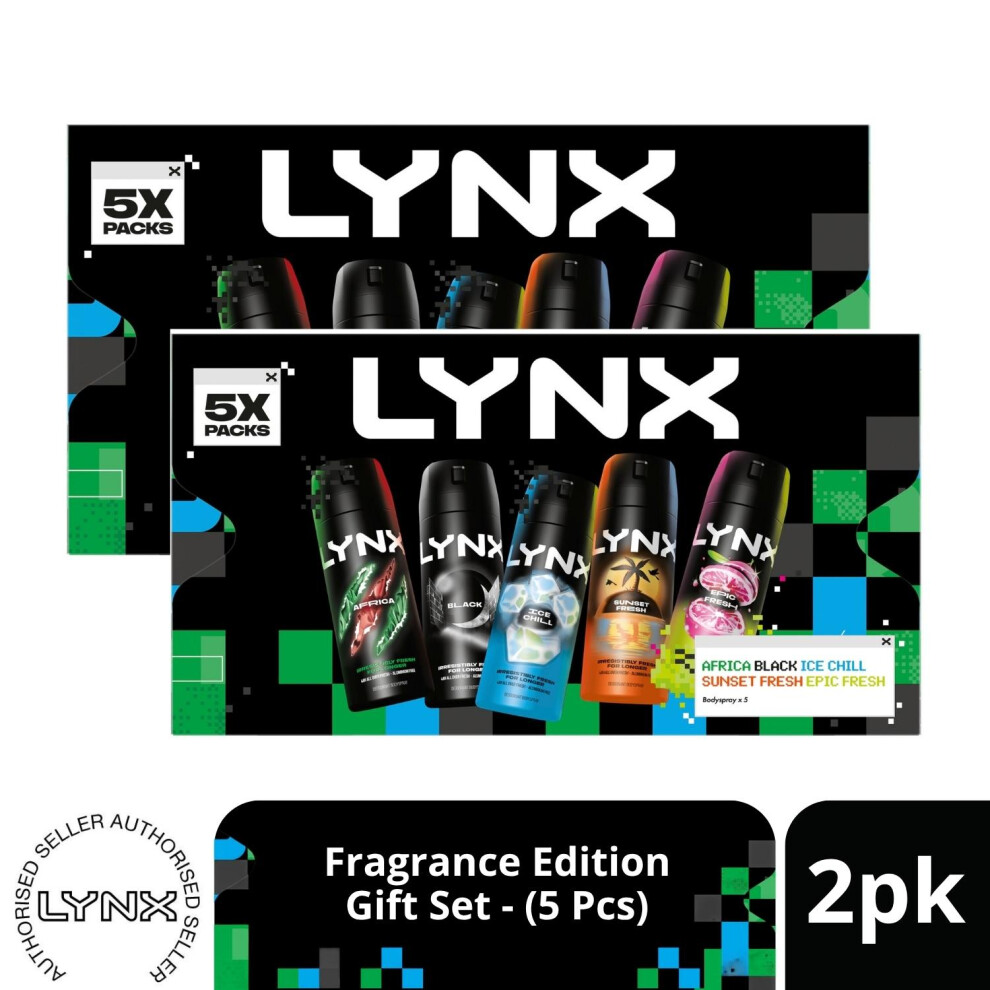 Lynx (Pack Of 2) Fragrance Edition Gift Set 5 Piece, Choose Your Pack 1,2,3 Or 4