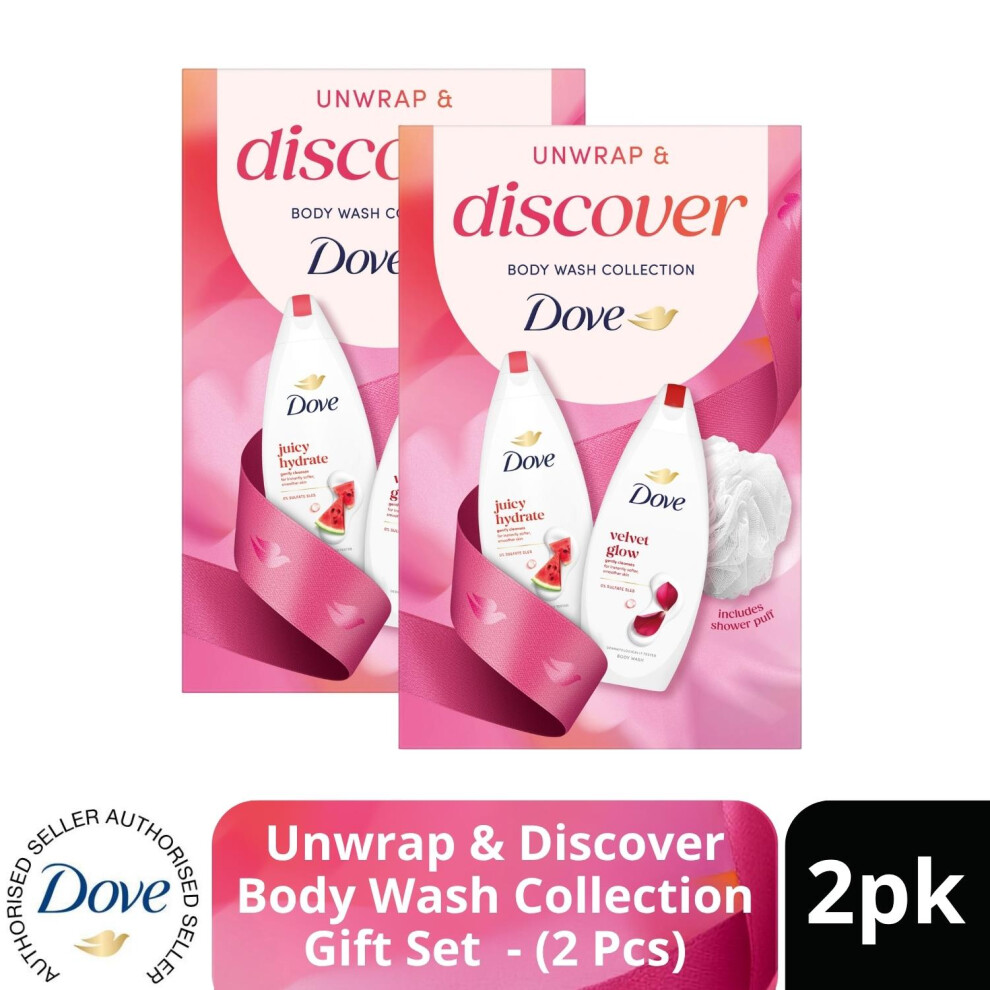 Dove (Pack Of 2) Unwrap & Discover Body Wash Gift Set 2 Piece, Choose Your Pack 1,2,3 Or 4