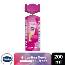 (Pack of 1) Vaseline Gluta-Hya Dewy Radiance Gift set 200 ml, Choose your pack 1,2,3 or 4