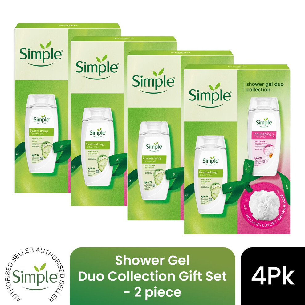 Simple Women's Multicolor Shower Gel Duo Collection - Gift Set - 2 Piece | : Size 4 Pack - Image 3