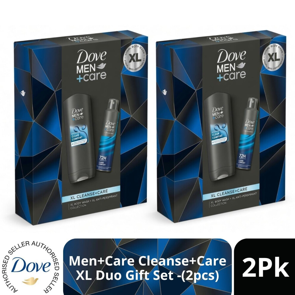 Dove Men+Care Cleanse+Care XL Duo Gift Set for Men, 2-Piece Grooming Kit with Body Wash and Anti-Perspirant Deodorant, 2 Pack - Image 3