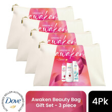 (Pack of 4) Dove Awaken Beauty Bag Gift Set 3 piece, Choose your pack 1,2,3 or 4
