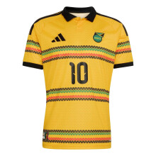 (M, Gold/Green) Adidas Mens Bob Marley 2026 Jamaica Home Shirt