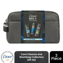 (Pack of 1) Dove Men+Care Cleanse+Care Washbag Gift Set 3 piece, Choose your pack 1,2,3 or 4