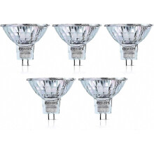 Confezione da 5 lampadine alogene Philips MR16 12V 50W attacco GU5.3 angolo del fascio 36D durata 4000 ore dimmerabili 58845100