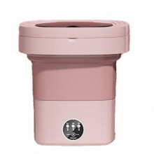 Folding Washing Machine Portable Small Washing Machine Mini Underwear Cleaning Machine 8L Pink (US