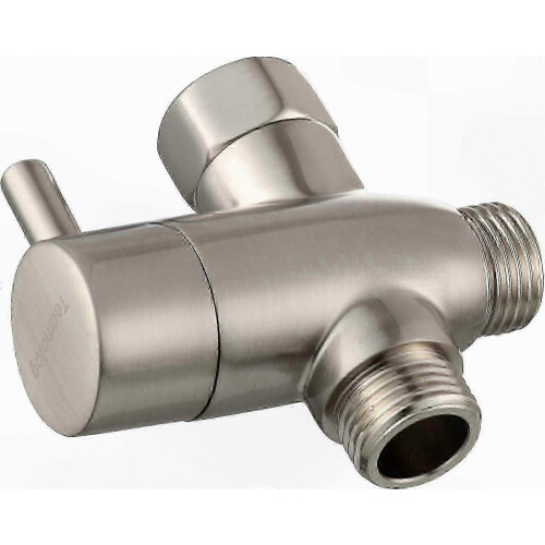 Brushed Nickel Shower Diverter Valve with G1/2" Brass Shut Off Functionality