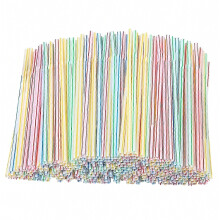 300 plastic drinkrietjes van 20 cm lang, gestreept, geschikt voor op bed.