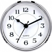 3-1/2 Inch (90 Mm) Quartz Clock Fit-up/insert With Arabic Numeral, Quartz Movement (silver Rim) A
