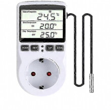 Controlador de temperatura digital, termostato con enchufe para invernadero, granja, contenedor de vidrio, enchufe europeo.