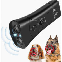 Dispositivo antiladridos ultrasónico, dispositivo antiladridos para perros, disuasivo para ladridos de perros con 3 modos y luz LED, se
