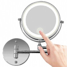 Wall Mounted Mirror Led With 10x Magnification, 360 Swivel