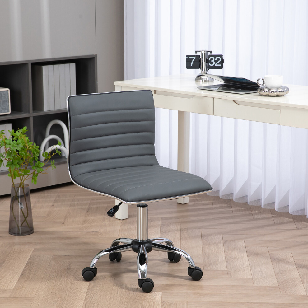 B&Q - Armless Mid-Back Adjustable Office Chair With 360 Swivel Dark Grey - Image 2